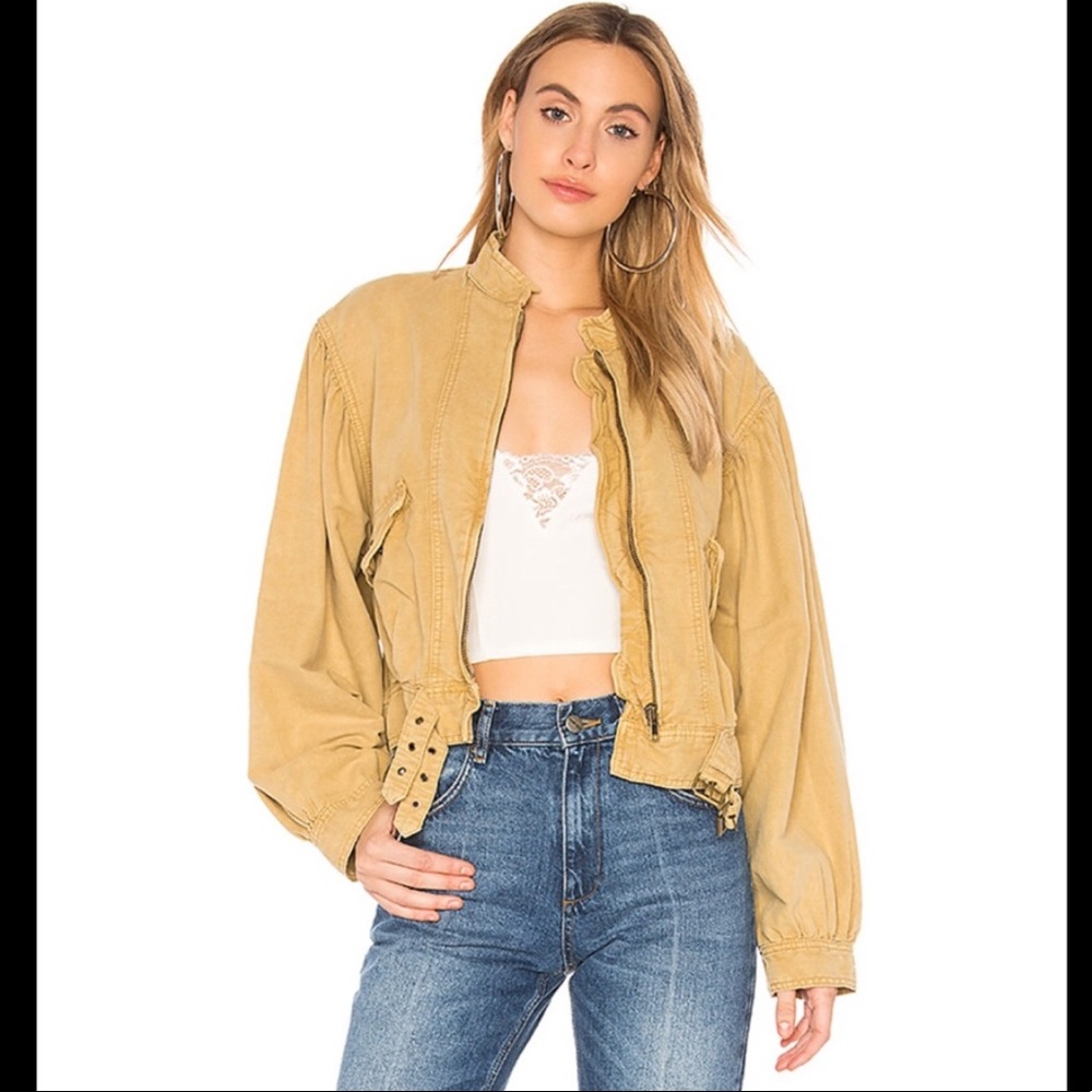 Free people bishop sleeve moto jacket